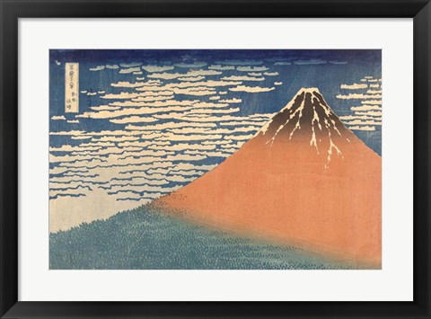 Framed Fine Wind, Clear Morning (Gaifu Kaisei), 1832 Print