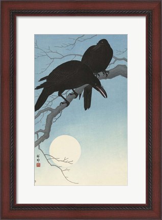 Framed Two Crows on a Branch, 1927 Print