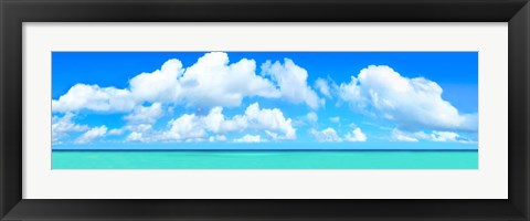 Framed White Aqua Print