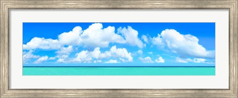 Framed White Aqua Print