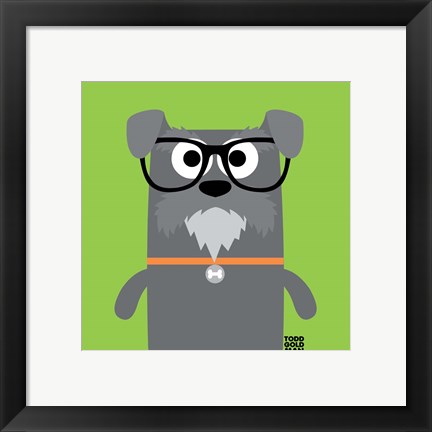 Framed Bow Wow Schnauzer Print