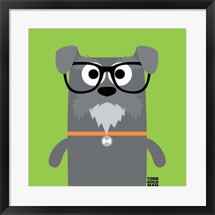 Framed Bow Wow Schnauzer Print