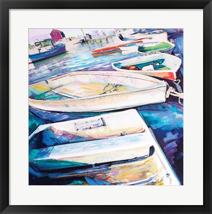 Framed Rockport Boats Print