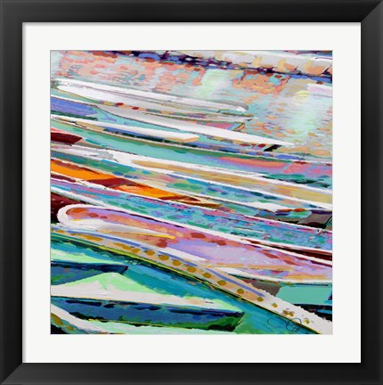 Framed Row Boats II Print