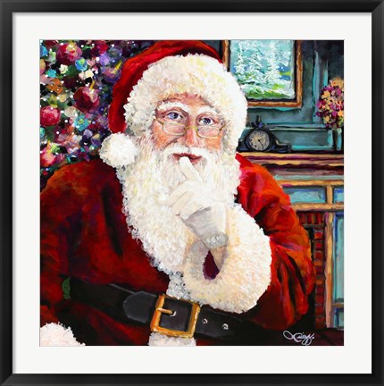 Framed Santa&#39;s Hush Print