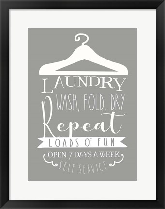 Framed Laundry Sign Print