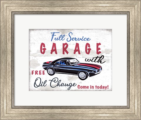 Framed Full Service Garage Print