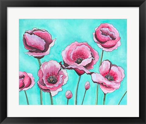 Framed Pink Poppies I Print