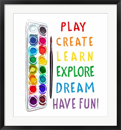 Framed Play, Learn, Create Print