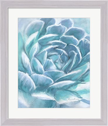 Framed Aqua Succulent Print