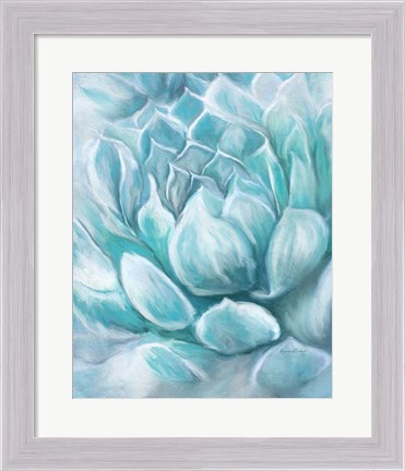 Framed Aqua Succulent IV Print
