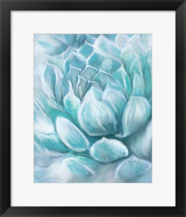 Framed Aqua Succulent IV Print