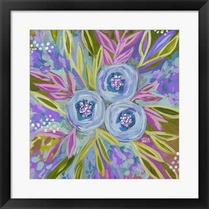 Framed Purple Painted Floral Print