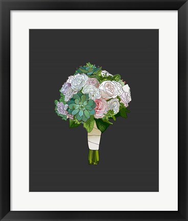 Framed Succulent Bouquet Print