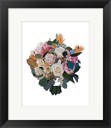 Framed Bouquet on White Print