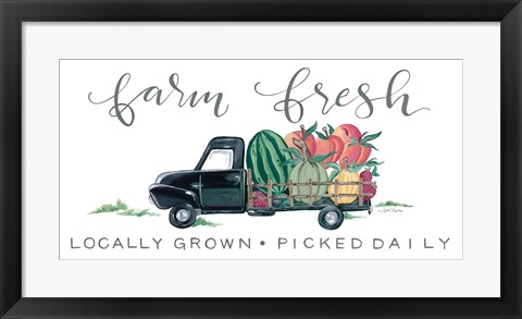 Framed Farm Fresh Produce Truck Print