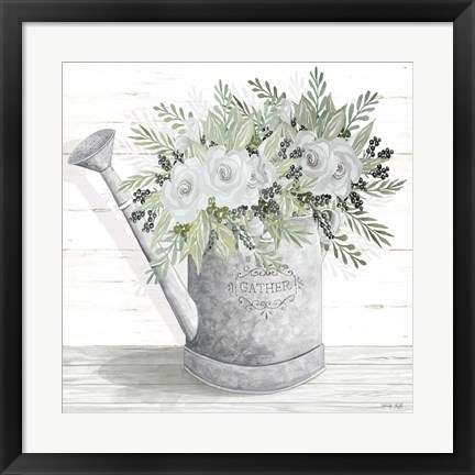 Framed Gather Watering Can Print