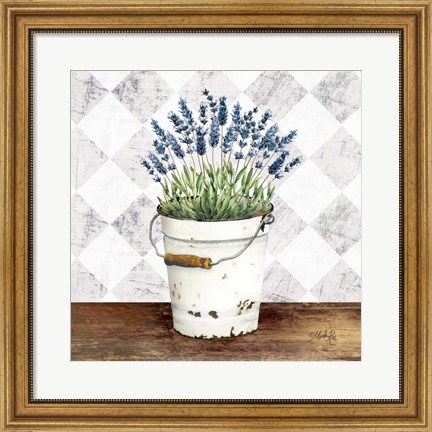 Framed Purple Flowers Metal Bucket Print