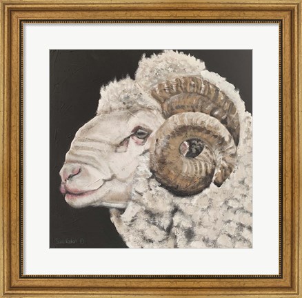 Framed Portrait of a Ram Print