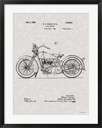 Framed Harley Patent Print