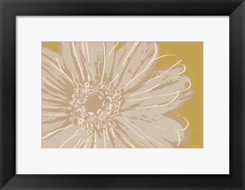 Framed Flower Pop Sketch X-Yellow BG Print