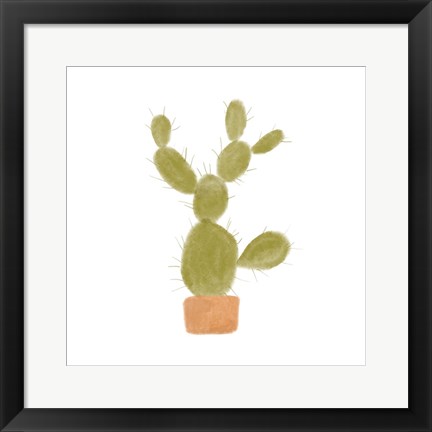 Framed Watercolor Cactus I Print