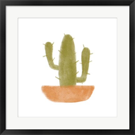 Framed Watercolor Cactus V Print