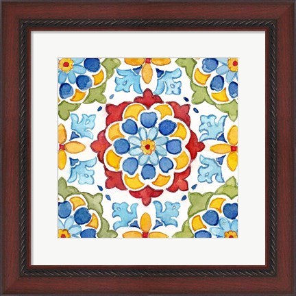 Framed Turkish Tile I Print