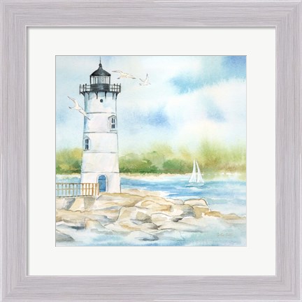 Framed East Coast Lighthouse I Print