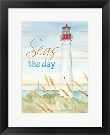 Framed East Coast Lighthouse portrait II-Seas the day Print