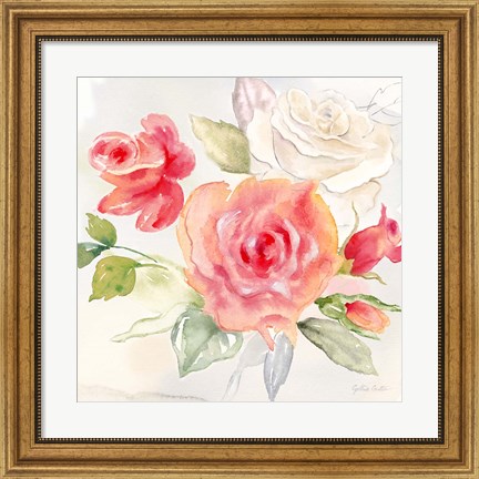 Framed Garden Roses II Print