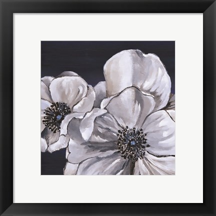 Framed Blue &amp; White Floral I Print