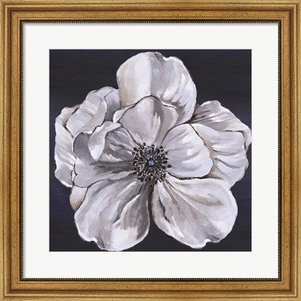 Framed Blue &amp; White Floral III Print
