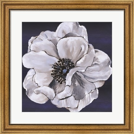 Framed Blue &amp; White Floral IV Print