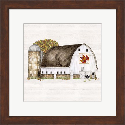 Framed Fall Barn Quilt II Print
