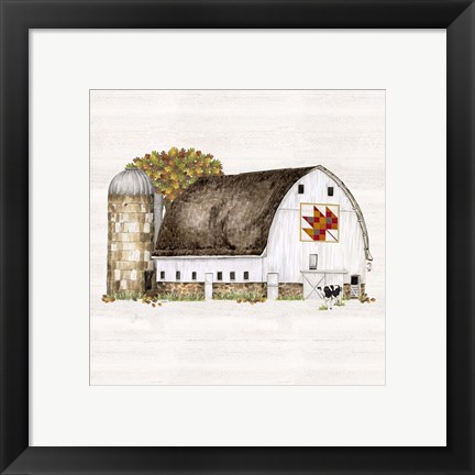 Framed Fall Barn Quilt II Print