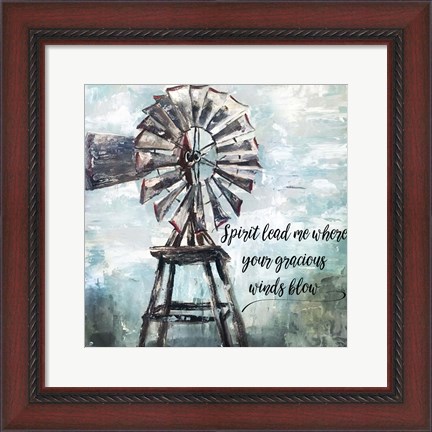 Framed Primitive Windmill Print