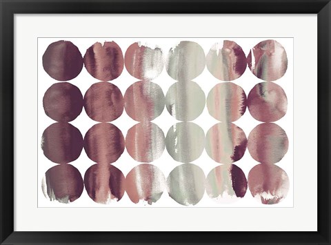 Framed Summer Dots Plum Horizontal Print