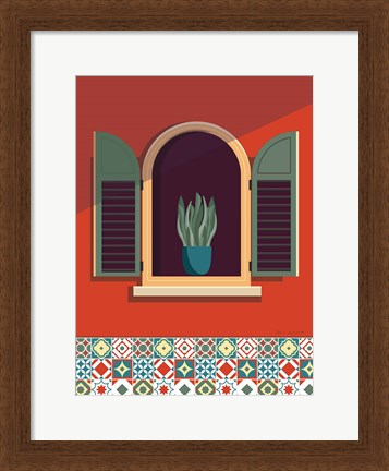 Framed Window Lisboa Sage Print