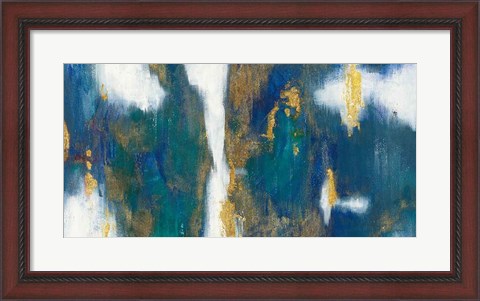 Framed Blue Texture I Gold Crop Print