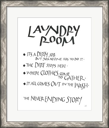 Framed Laundry Room Sayings White Print