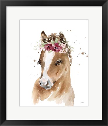 Framed Floral Pony Print