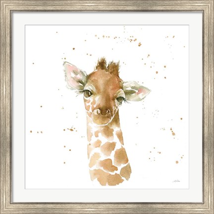 Framed Baby Giraffe Print