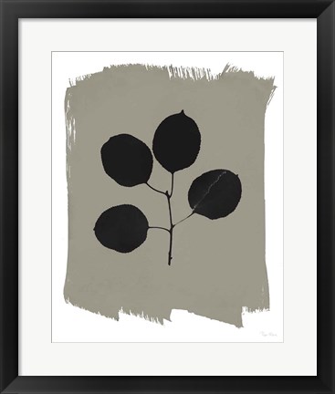 Framed Nature by the Lake Leaves II Gray Print