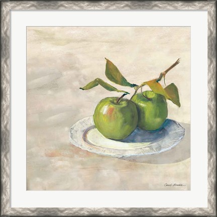 Framed Green Apple I Neutral Print