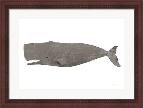 Framed Whale on White Print