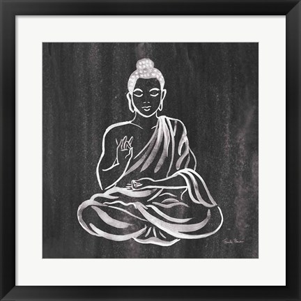 Framed Buddha Gray Print