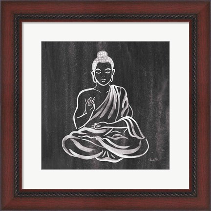 Framed Buddha Gray Print