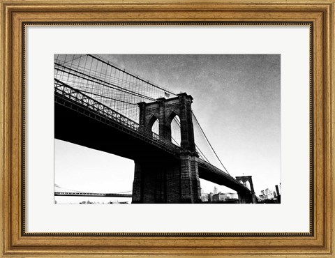 Framed Bridge of Brooklyn BW I Print