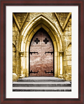 Framed Golden Cathedral Door II Print